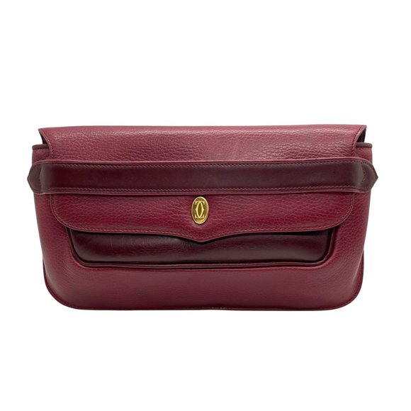 Cartier Must Line Clutch Bag, Bordeaux Leather with Gold Hardware, Guarantee ... - Picture 2 of 16